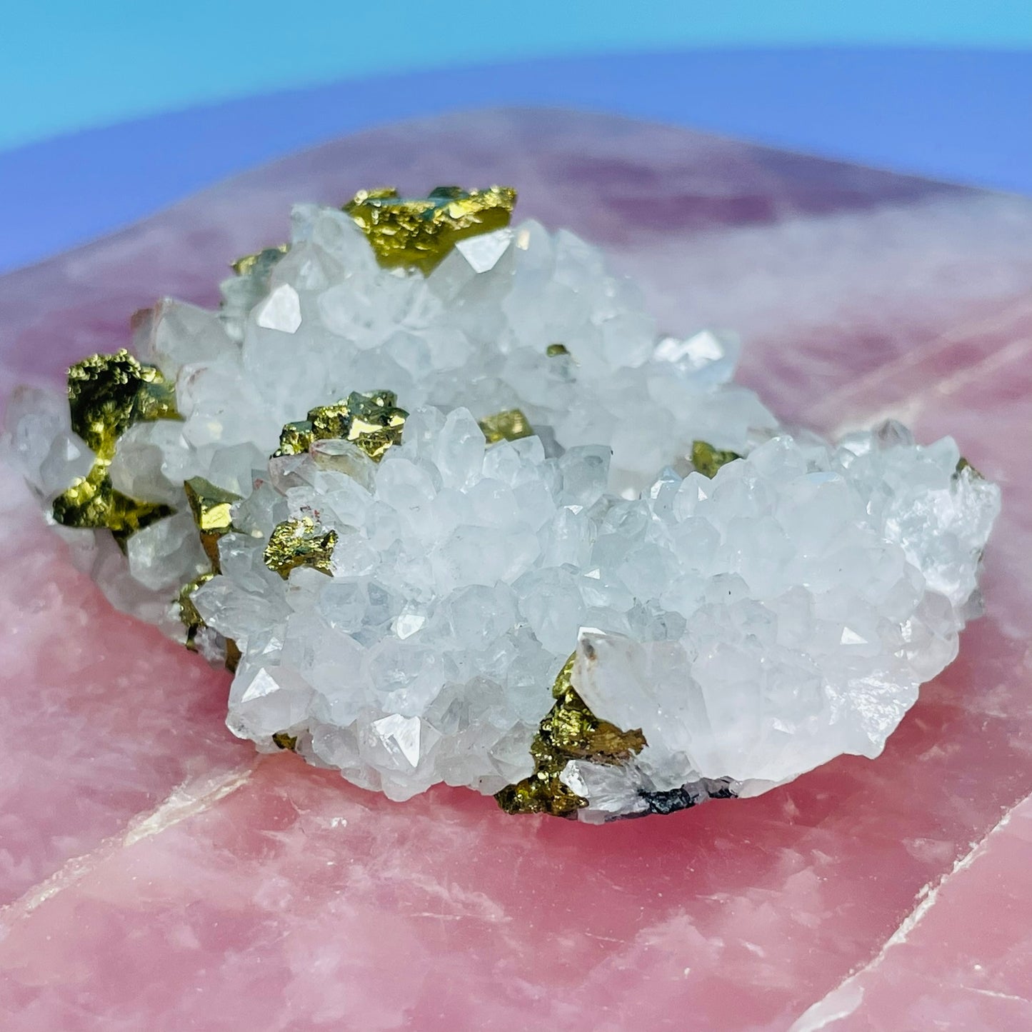 Chrysanthemum  Quartz + Pyrite Small Cluster Specimen