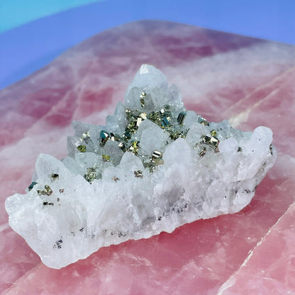 Chrysanthemum  Quartz + Pyrite Small Cluster Specimen
