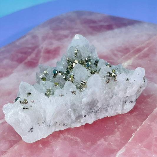 Chrysanthemum  Quartz + Pyrite Small Cluster Specimen