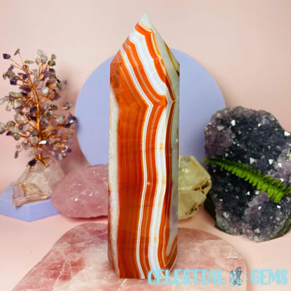 High Quality Banded Carnelian Agate Large Tower C