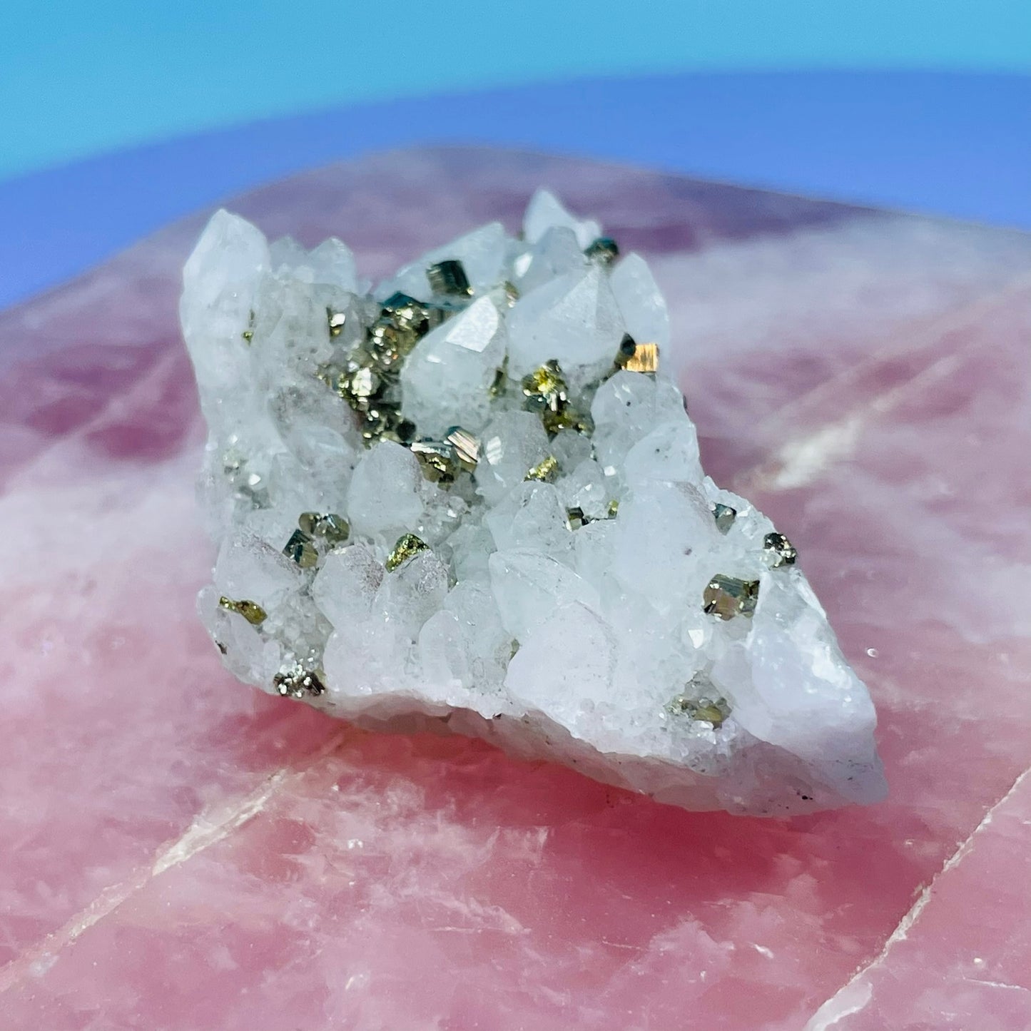 Chrysanthemum  Quartz + Pyrite Small Cluster Specimen