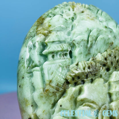 Rare Chinese Jadeite Scenic Landscape Medium Carving