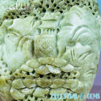 Rare Chinese Jadeite Scenic Landscape Medium Carving