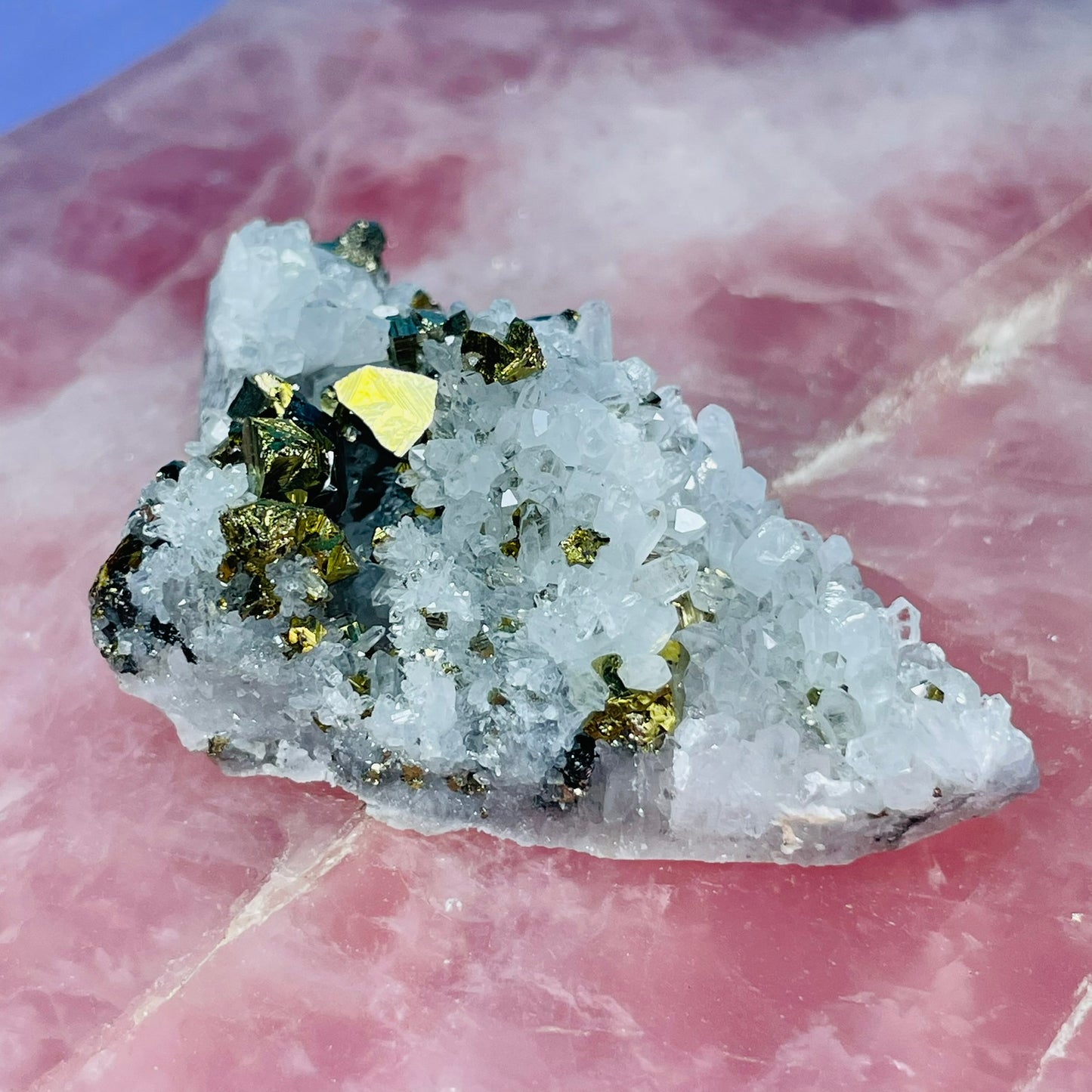 Chrysanthemum Quartz + Pyrite Small Cluster Specimen