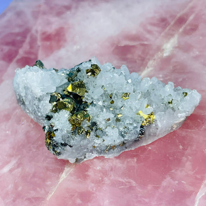 Chrysanthemum Quartz + Pyrite Small Cluster Specimen