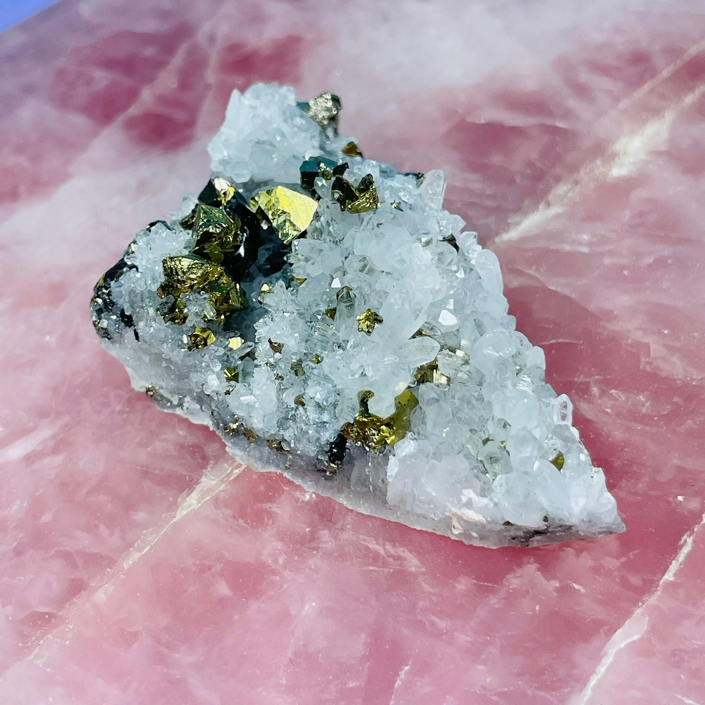 Chrysanthemum Quartz + Pyrite Small Cluster Specimen