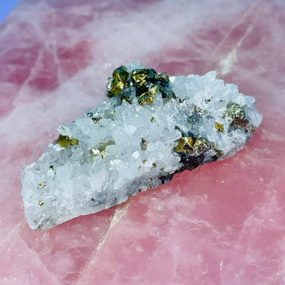 Chrysanthemum Quartz + Pyrite Small Cluster Specimen