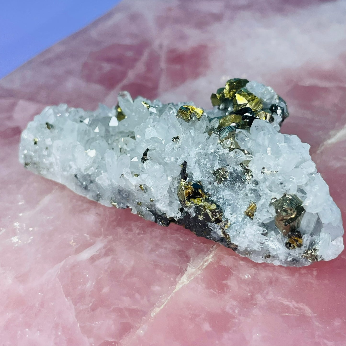Chrysanthemum Quartz + Pyrite Small Cluster Specimen