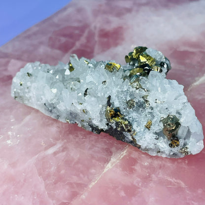 Chrysanthemum Quartz + Pyrite Small Cluster Specimen