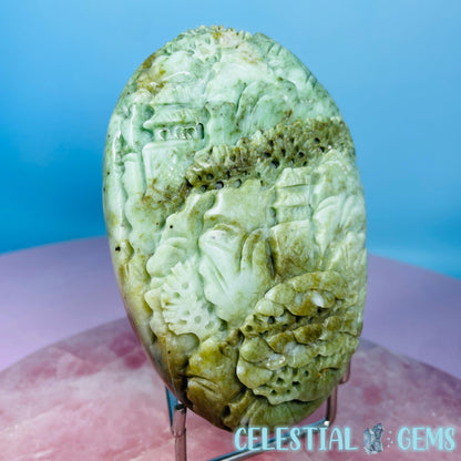 Rare Chinese Jadeite Scenic Landscape Medium Carving