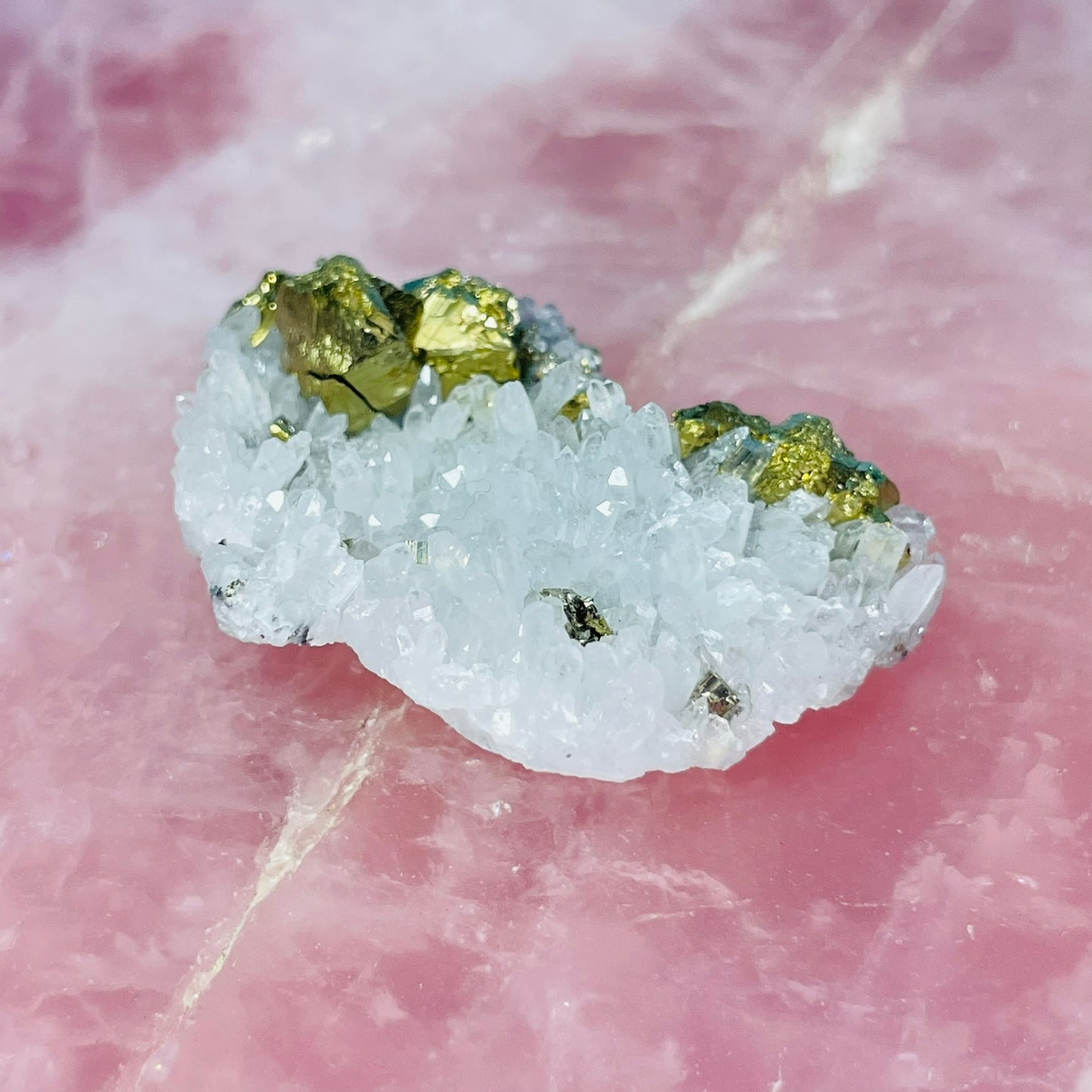 Chrysanthemum  Quartz + Pyrite Mini Cluster Specimen