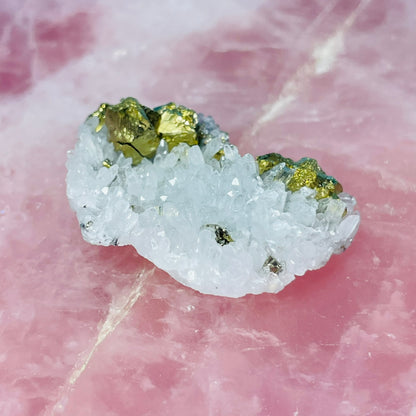 Chrysanthemum  Quartz + Pyrite Mini Cluster Specimen