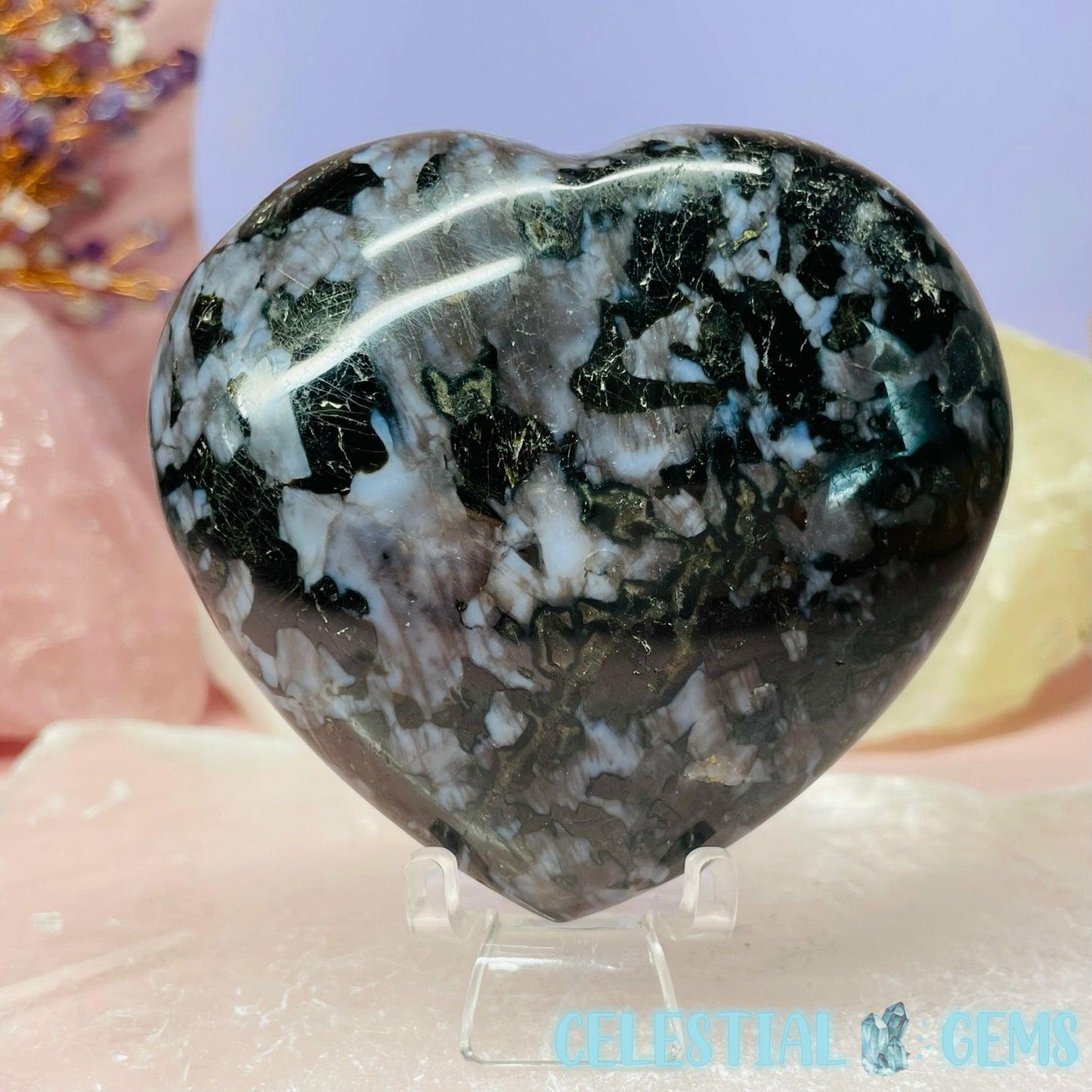 Indigo Gabbro (Mystic Merlinite) Heart Medium Carving