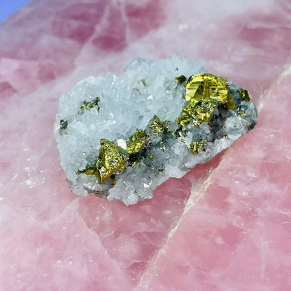 Chrysanthemum  Quartz + Pyrite Mini Cluster Specimen