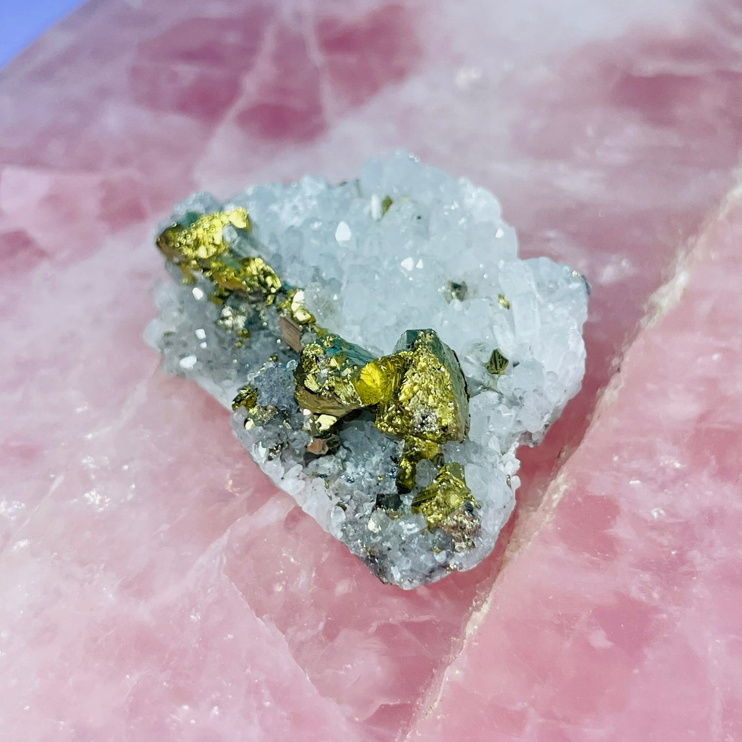 Chrysanthemum  Quartz + Pyrite Mini Cluster Specimen