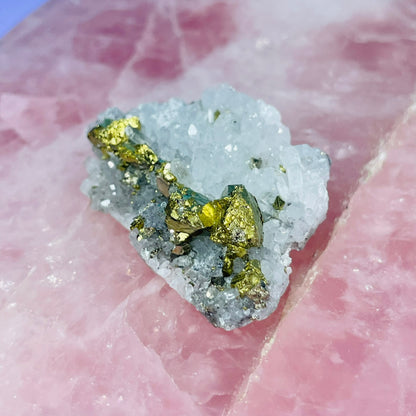 Chrysanthemum  Quartz + Pyrite Mini Cluster Specimen