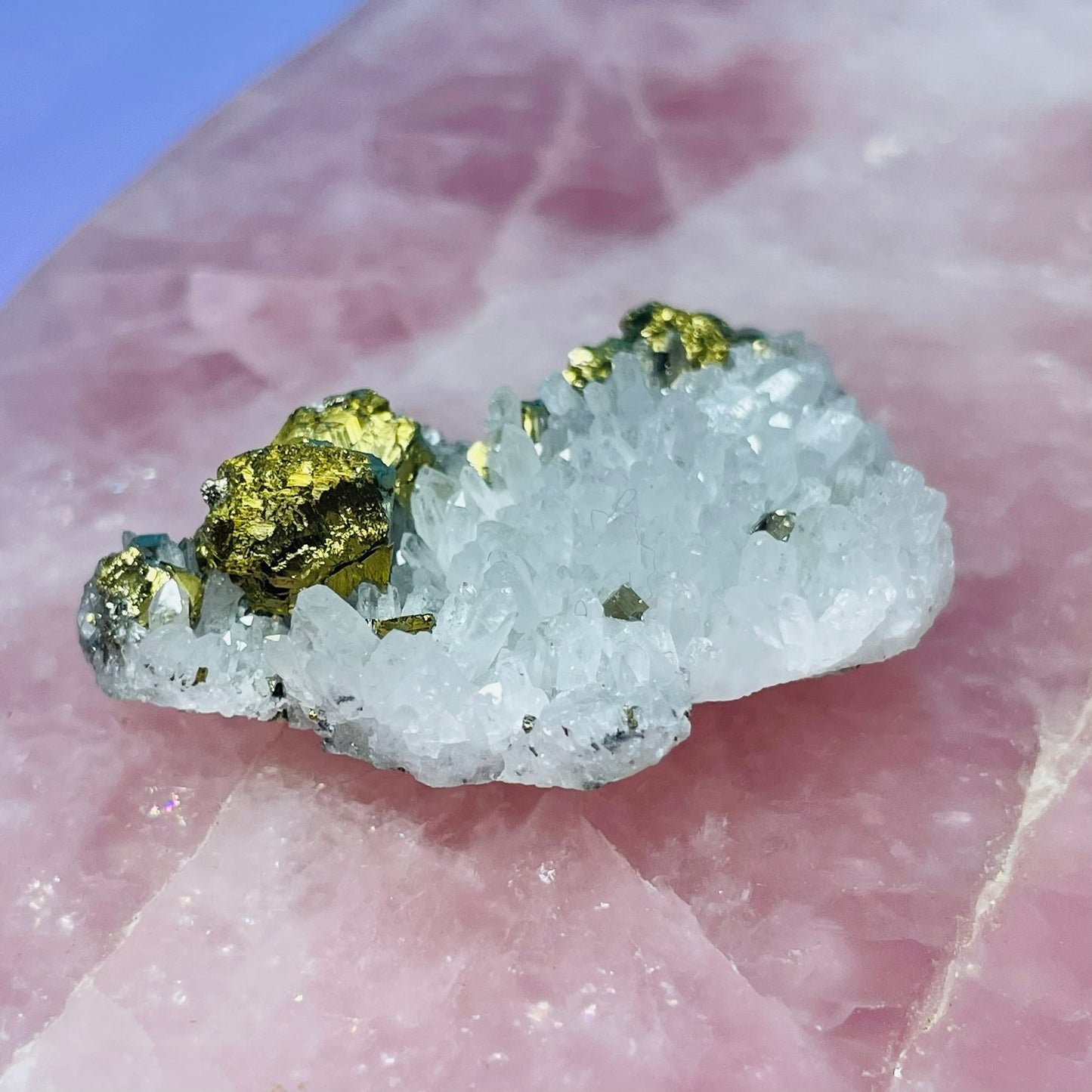Chrysanthemum  Quartz + Pyrite Mini Cluster Specimen