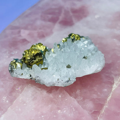 Chrysanthemum  Quartz + Pyrite Mini Cluster Specimen
