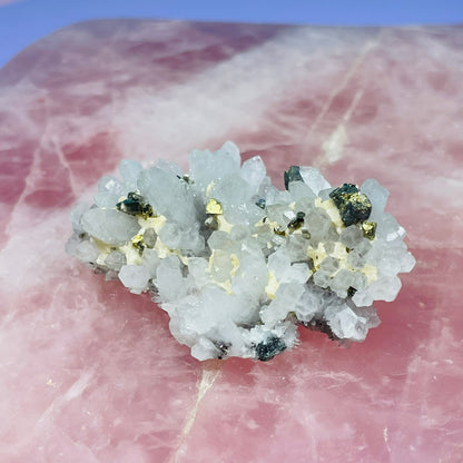 Chrysanthemum Quartz + Pyrite Small Cluster Specimen