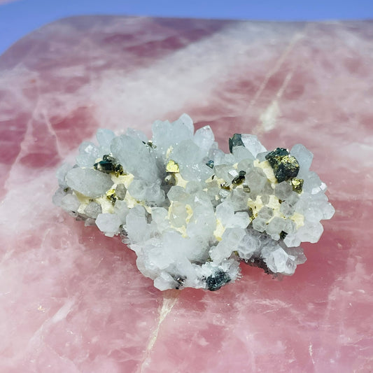 Chrysanthemum Quartz + Pyrite Small Cluster Specimen