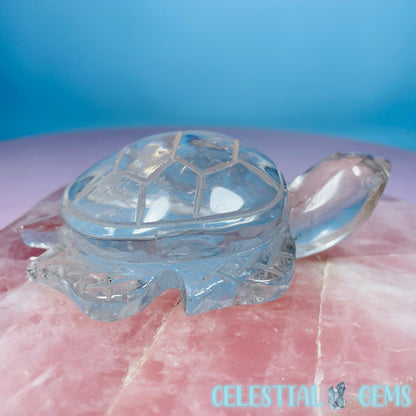 Clear Quartz Sea Turtle Medium Carving (Video)