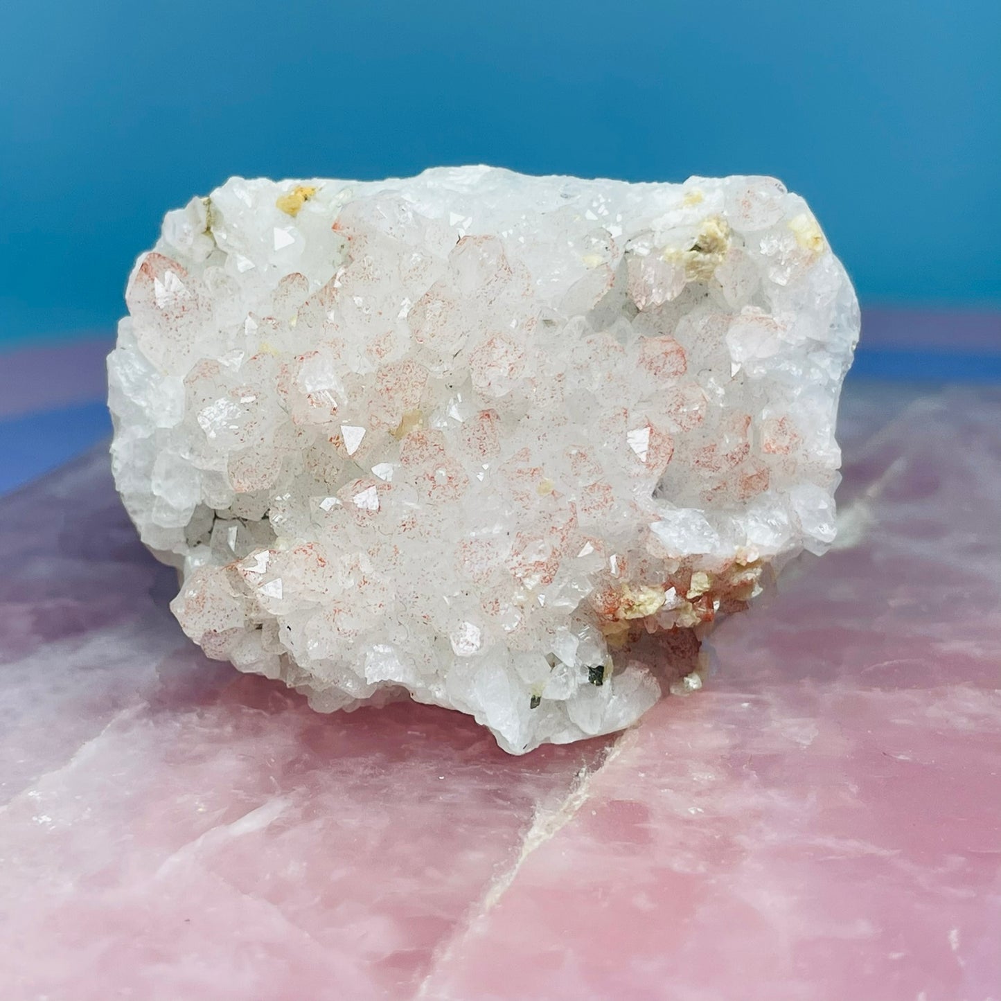 Red Quartz + Dolomite Small Cluster Specimen