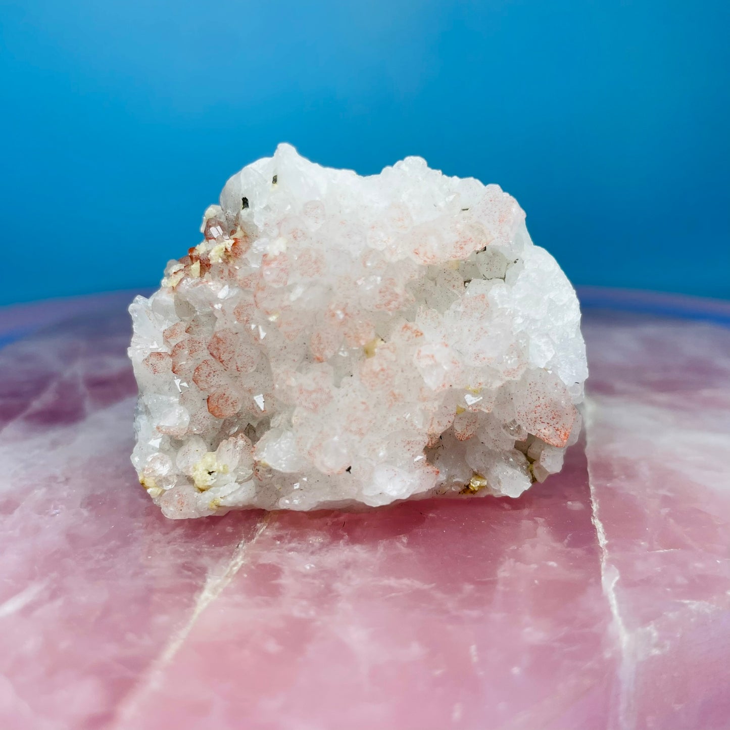 Red Quartz + Dolomite Small Cluster Specimen