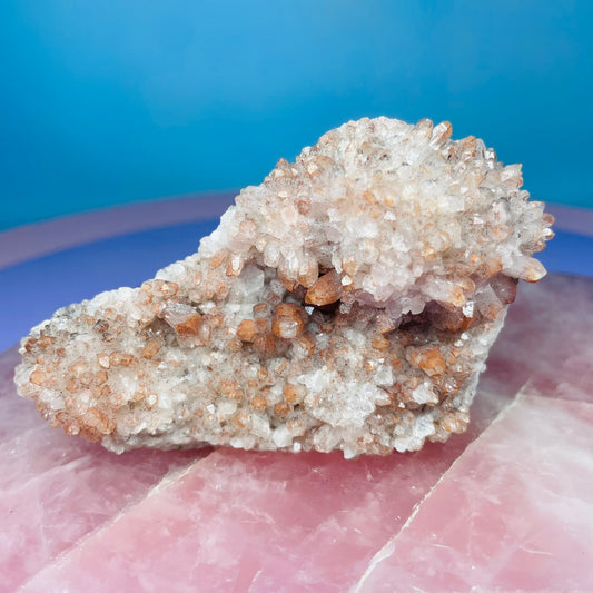 Red Quartz, Hematite + Pyrite Small Cluster Specimen