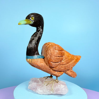 Crystal Swan Bird Carving (Hand-Carved)