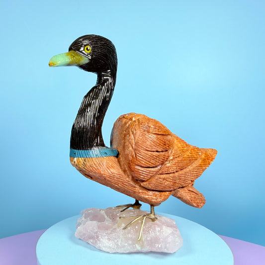 Crystal Swan Bird Carving (Hand-Carved)