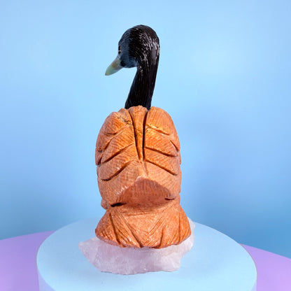 Crystal Swan Bird Carving (Hand-Carved)