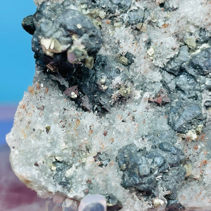 Red Quartz, Hematite + Pyrite Small Cluster Specimen