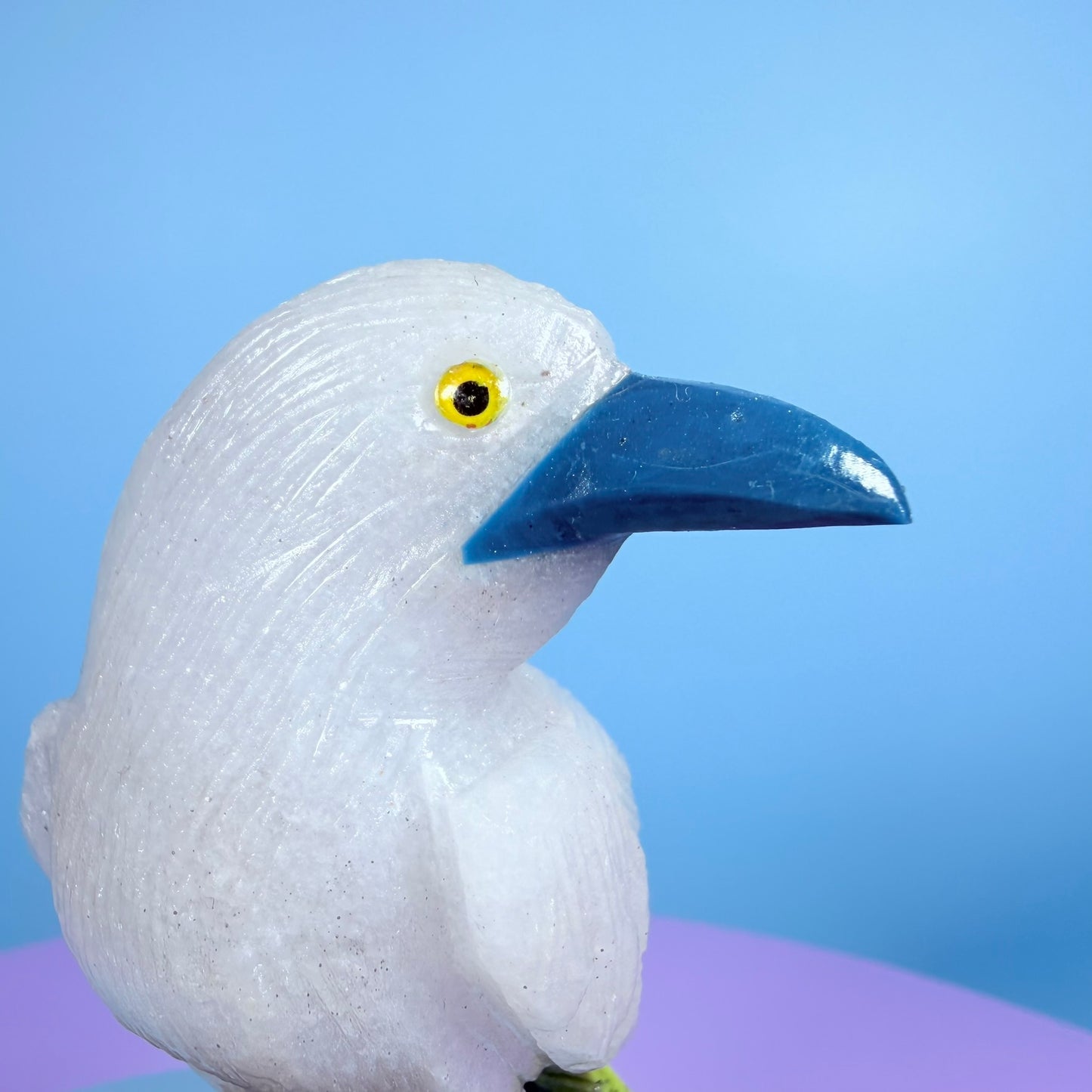 Crystal Fantail Bird Carving (Hand-Carved)
