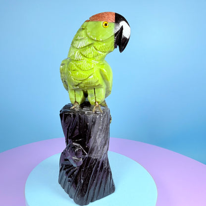 Crystal Parrot Bird Carving (Hand-Carved)