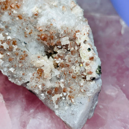 Red Quartz, Hematite, Pyrite + Dolomite Medium Cluster Specimen