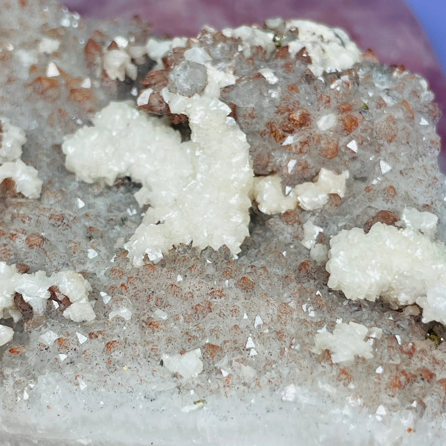 Red Quartz, Hematite, Pyrite + Dolomite Medium Cluster Specimen