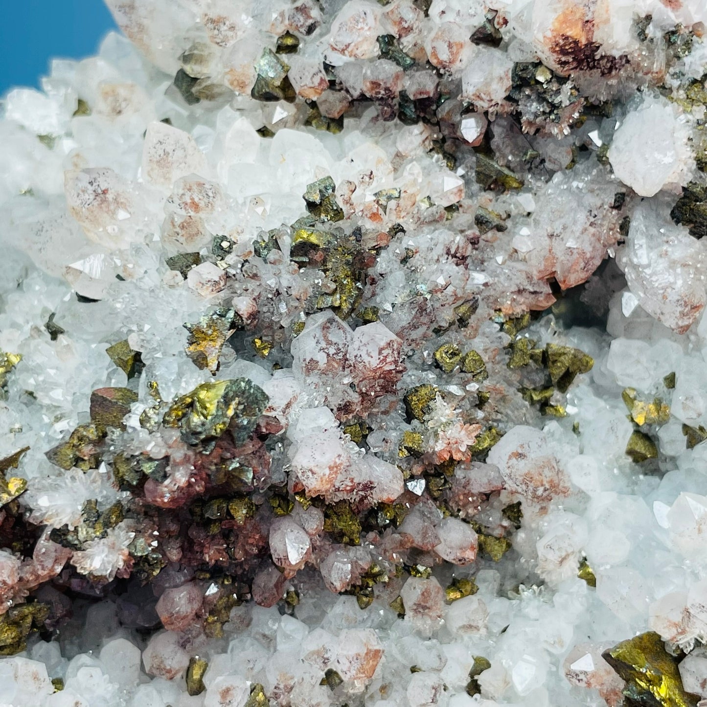 Red Quartz, Hematite + Pyrite Large Cluster Specimen