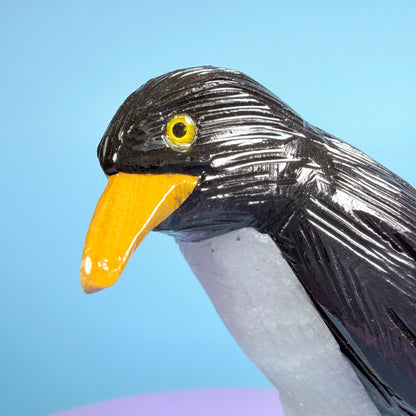 Crystal Penguin Bird Carving (Hand-Carved)