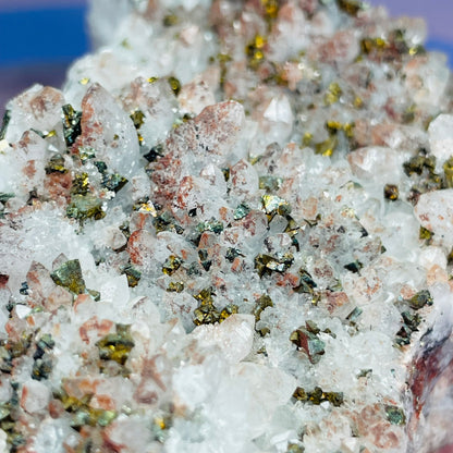 Red Quartz, Hematite + Pyrite Large Cluster Specimen