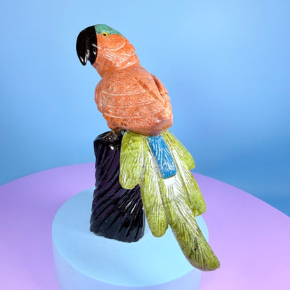 Crystal Parrot Bird Carving (Hand-Carved)