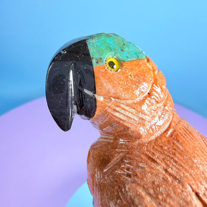 Crystal Parrot Bird Carving (Hand-Carved)