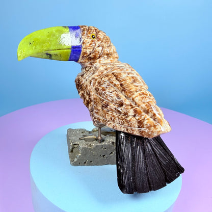 Crystal Toucan Bird Carving (Hand-Carved)