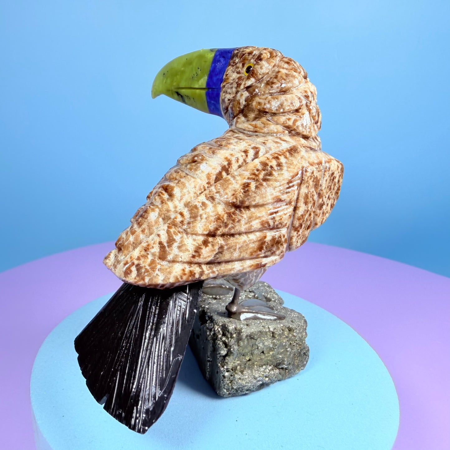 Crystal Toucan Bird Carving (Hand-Carved)