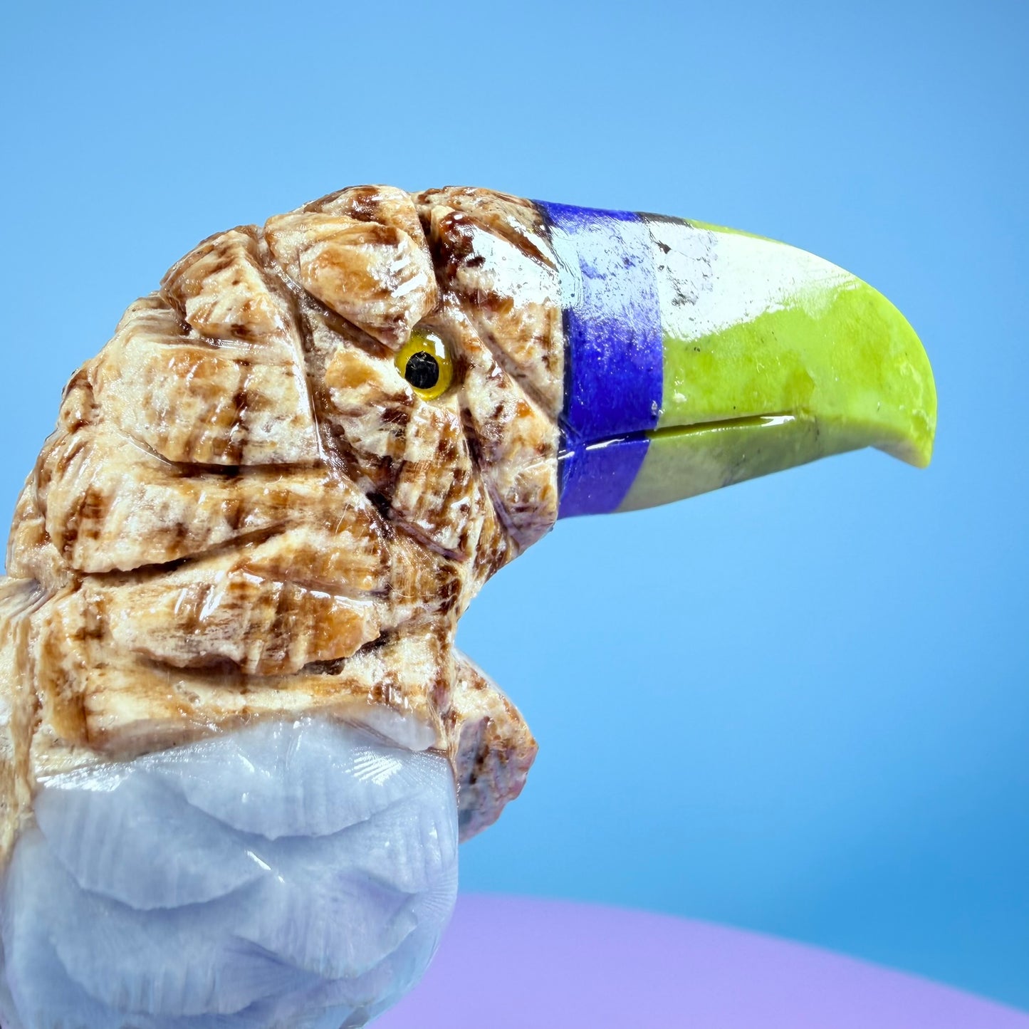 Crystal Toucan Bird Carving (Hand-Carved)