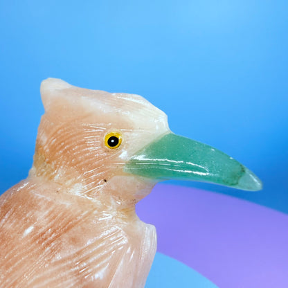 Crystal Bluejay Bird Carving (Hand-Carved)