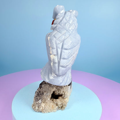 Crystal Owl Bird Carving (Hand-Carved)