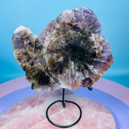 Super Seven Amethyst Medium Slice on Stand