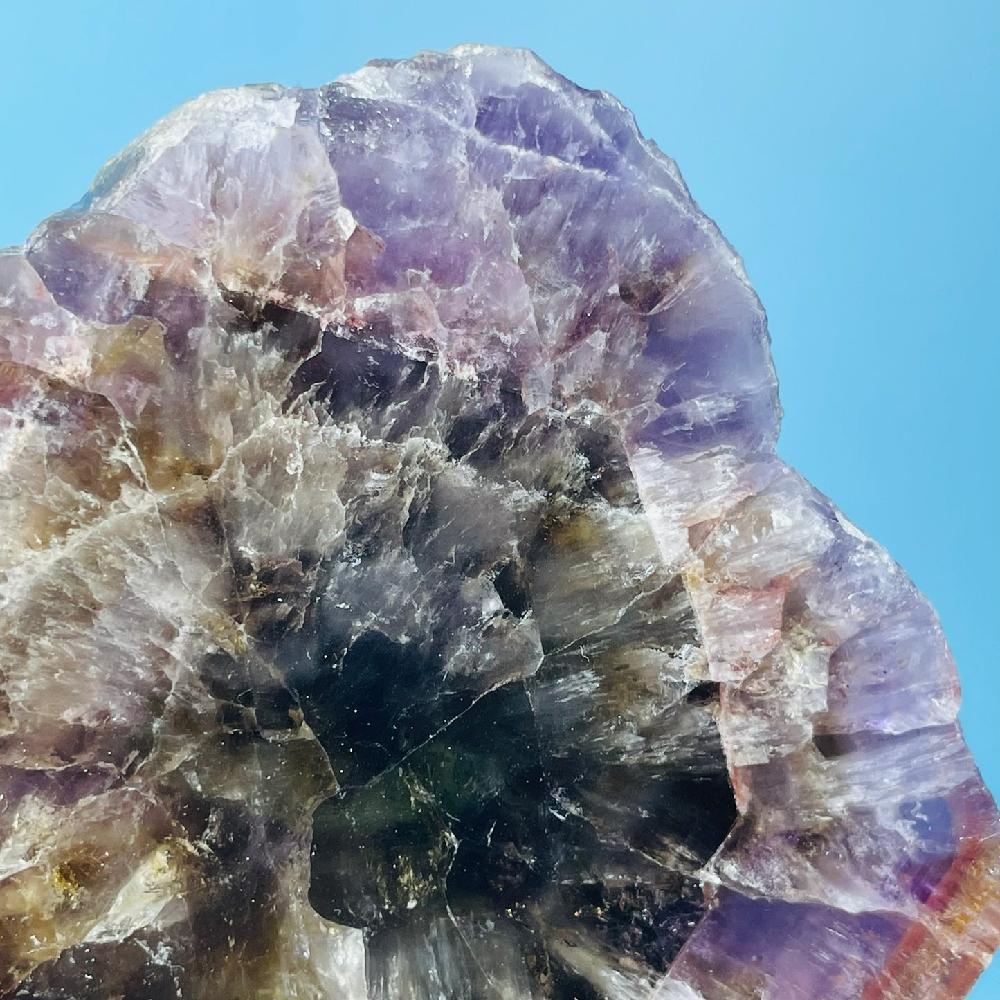 Super Seven Amethyst Medium Slice on Stand