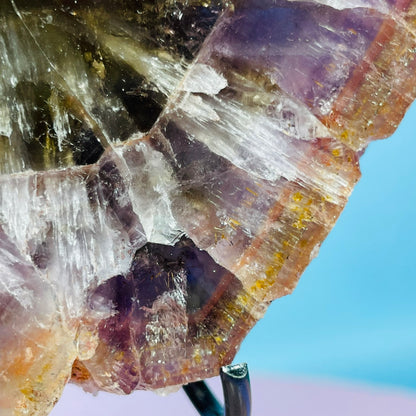 Super Seven Amethyst Medium Slice on Stand