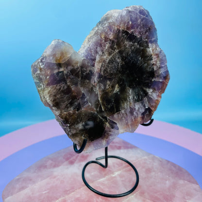 Super Seven Amethyst Medium Slice on Stand